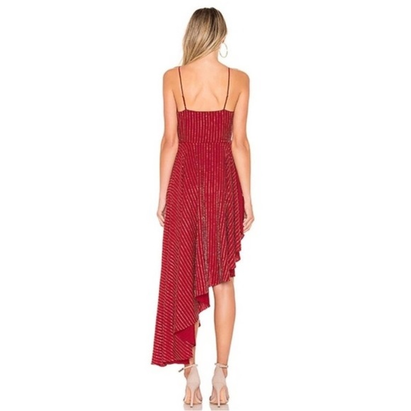 Lovers + Friends Midi Caterina Dress Beaded Embellished
Red Hi Low V Neck XS - Picture 4 of 9